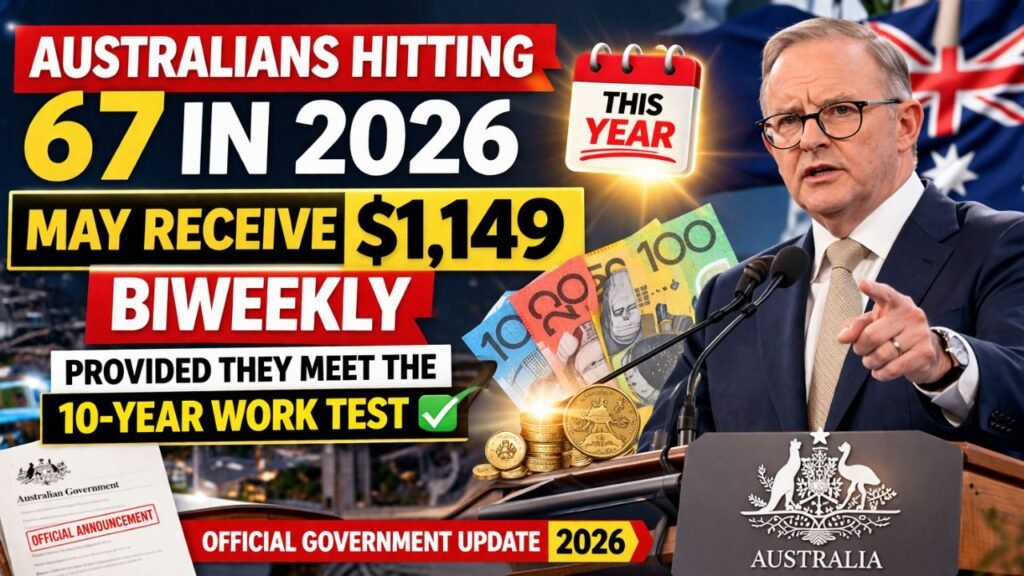 Australians Hitting 67 in 2026 May Receive $1,149 Biweekly – Provided They Meet the 10-Year Work Test